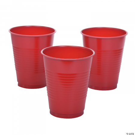 Pahare de unica folosinta, 200 ml, rosu, set 100 bucati [1]