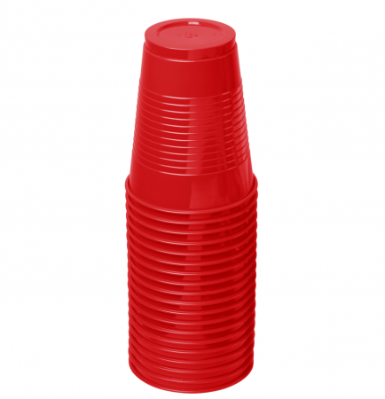 Pahare unica folosinta - Pahare de unica folosinta, 200 ml, rosu, set 100 bucati