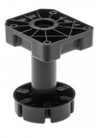 Picioare mobila reglabile - Picior ajustabil pentru mobilier greu, finisaj negru GT, 450 kg, H:125-195 mm