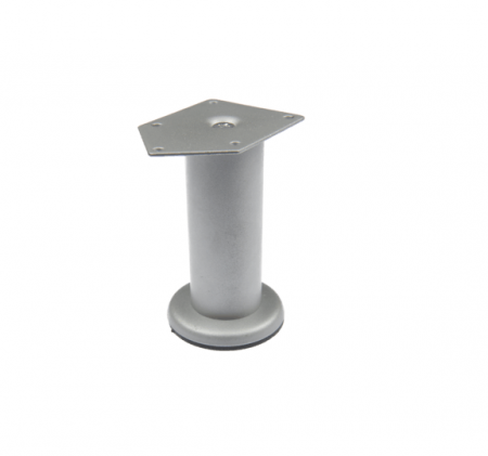 Picioare mobila reglabile - Picior metalic Cilindric pentru mobilier D42 mm, H:200 mm, finisaj gri satinat