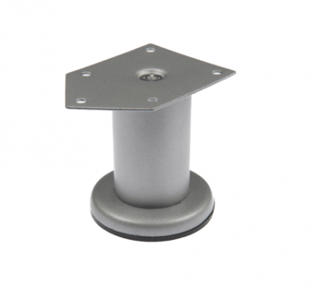 Picioare mobila reglabile - Picior metalic Cilindric pentru mobilier D42 mm, H:50 mm, finisaj gri satinat