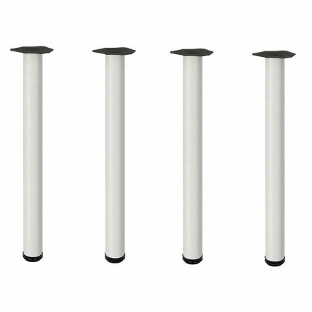 Picioare mese de bucatarie - Picior masa alb din metal profil rotund #60 H 710, set 4 buc