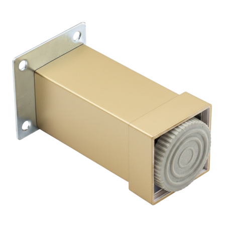 Picior metalic pentru mobilier H:100 mm, finisaj auriu mat, profil patrat 40x40 mm cu masca [1]