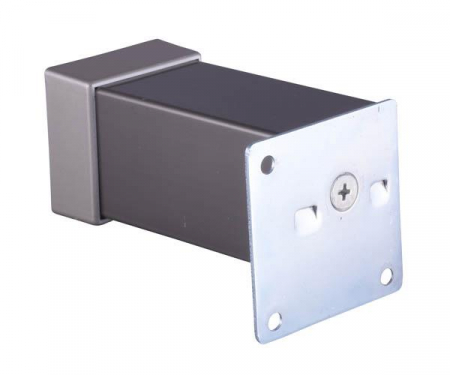 Picior metalic pentru mobilier H:100 mm, finisaj inox, profil patrat 40x40 mm cu masca [1]