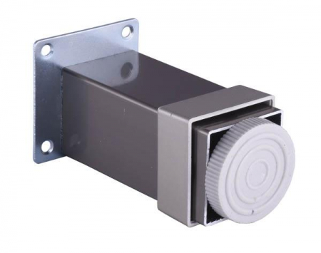 Picior metalic pentru mobilier H:100 mm, finisaj inox, profil patrat 40x40 mm cu masca [2]