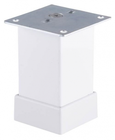 Picioare mobila reglabile - Picior metalic pentru mobilier H:150 mm, finisaj alb, profil patrat 40x40 mm cu masca