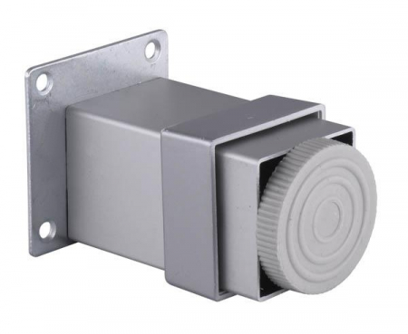 Picior metalic pentru mobilier H:150 mm, finisaj aluminiu, profil patrat 40x40 mm cu masca [1]