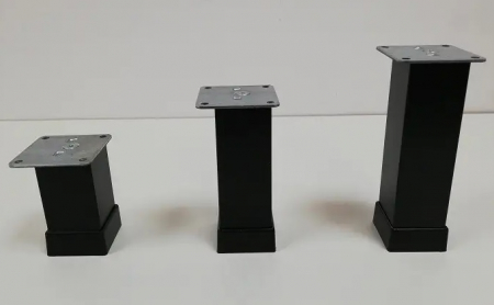 Picior metalic pentru mobilier H:150 mm, finisaj negru, profil patrat 40x40 mm cu masca [4]