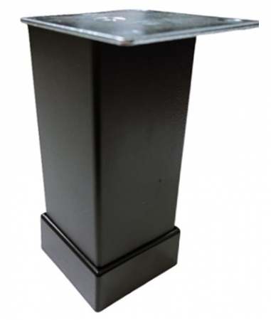 Picior metalic pentru mobilier H:150 mm, finisaj negru, profil patrat 40x40 mm cu masca [2]