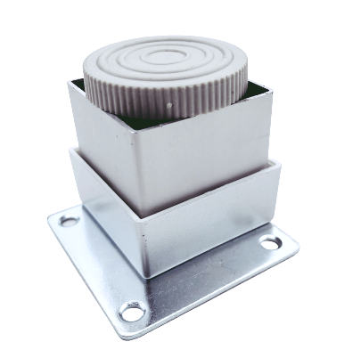 Picior metalic pentru mobilier H:50 mm, finisaj aluminiu, profil patrat 40x40 mm cu masca [1]