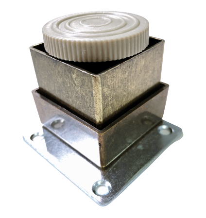 Picior metalic pentru mobilier H:50 mm, finisaj auriu antichizat, profil patrat 40x40 mm cu masca [1]