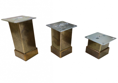 Picior metalic pentru mobilier H:50 mm, finisaj auriu antichizat, profil patrat 40x40 mm cu masca [2]
