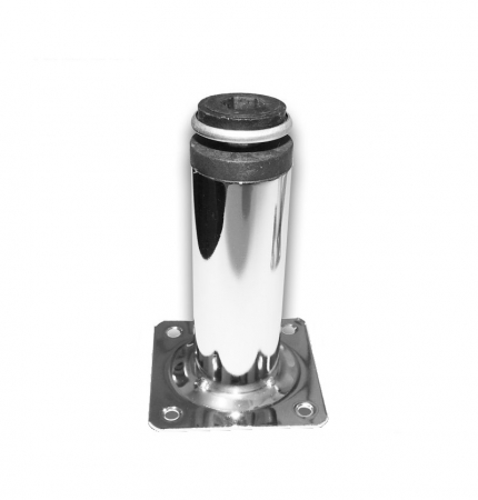 Picioare mobila reglabile - Picior metalic cilindric pentru mobilier H:80 mm, Ø30 mm, finisaj crom lucios