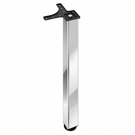 Picior pentru masă cu profil pătrat 50x50 mm, finisaj crom lucios, H:710, set 4 bucăți [4]