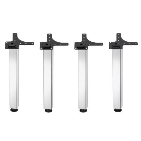 Picioare mese de bucătărie - Picior pentru masă cu profil pătrat 50x50 mm, finisaj crom lucios, H:710, set 4 bucăți