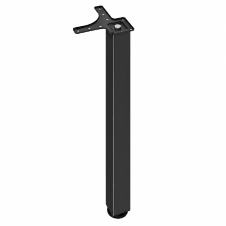 Picioare mese de bucătărie - Picior pentru masă cu profil pătrat 50x50 mm, finisaj negru mat, H:710