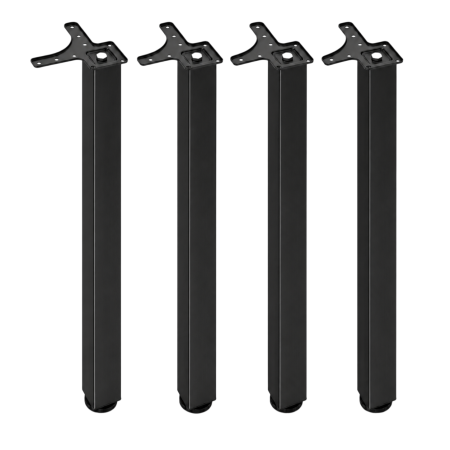 Picioare mese de bucătărie - Picior pentru masă cu profil pătrat 50x50 mm, finisaj negru mat, H:710, set 4 bucăți