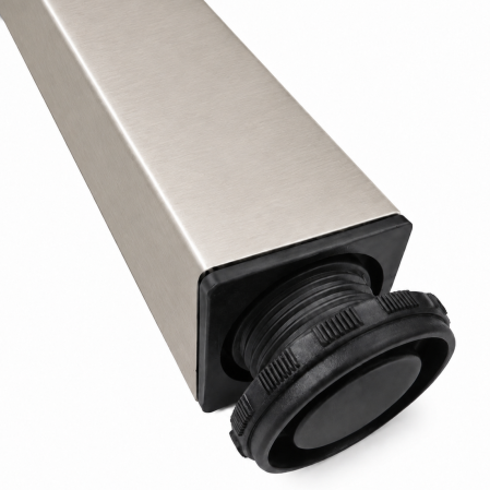 Picior pentru masă cu profil pătrat 50x50 mm, finisaj nichel satinat, H:710 [1]