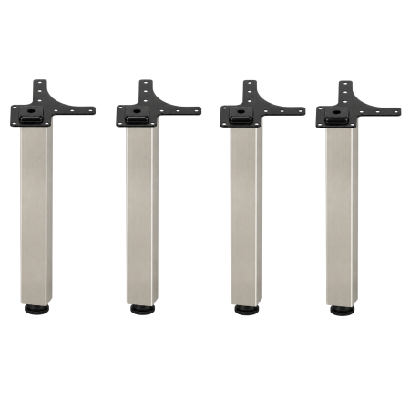 Picioare mese de bucătărie - Picior pentru masă cu profil pătrat 50x50 mm, finisaj nichel satinat, H:710, set 4 bucăți