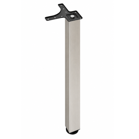 Picior pentru masă cu profil pătrat 50x50 mm, finisaj nichel satinat, H:710, set 4 bucăți [4]