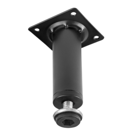 Picior pentru mobilă BD-100 GTV reglabil, cilindric, negru mat, H: 100 mm [1]