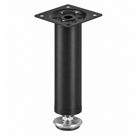 Picioare mobilă reglabile - Picior pentru mobilă BD-150 GTV reglabil, cilindric, negru mat, H: 150 mm