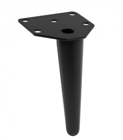 Picioare si cadre pentru mobila - Picior pentru mobilier Anchor, finisaj negru mat GT, H:130 mm