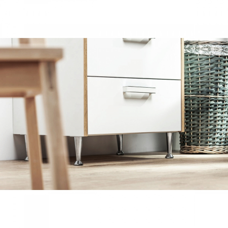 Picior pentru mobilier D-03, finisaj nichel satin GT, H:100 mm [3]