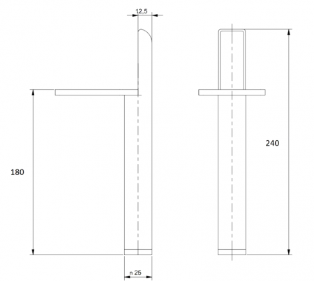 Picior pentru mobilier Ronda, finisaj auriu periat GT, H:180 mm [3]