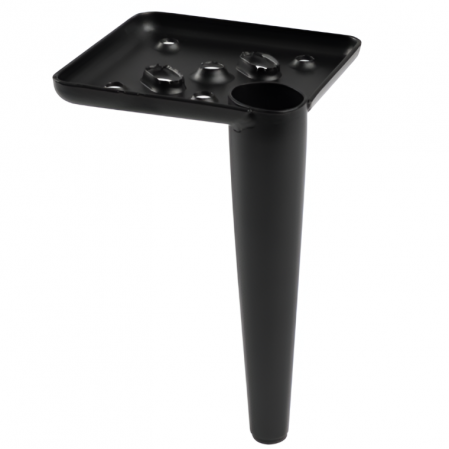 Picioare si cadre pentru mobila - Picior pentru mobilier Square, finisaj negru mat GT, H:150 mm