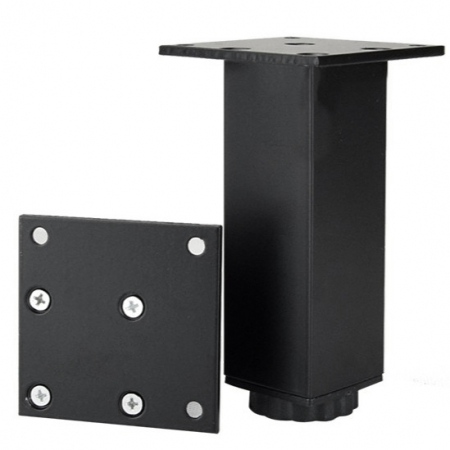 Picioare mobila reglabile - Picior reglabil pentru mobilier, finisaj negru mat, H:100 mm
