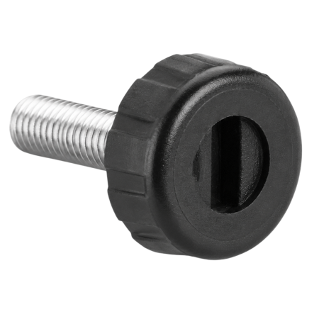 Picior reglabil GTV pentru mobilier, M6, rotund, negru, H:27 mm [1]