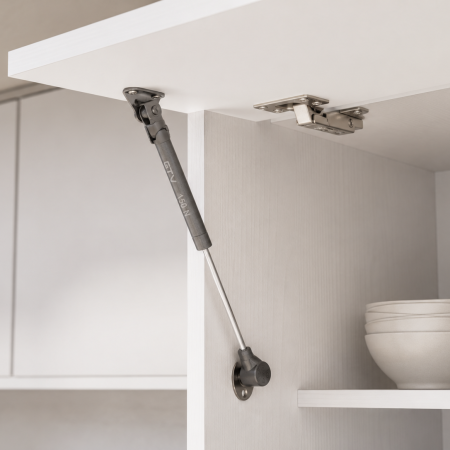 Piston cu gaz GTV GAM cu amortizare pentru ușă rabatabilă, 150 N, antracit [1]