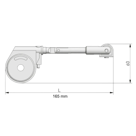 Piston de coborâre GTV VIM pentru ușă rabatabilă cu deschidere în jos, braț scurt, gri [1]