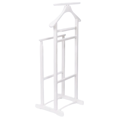 Portmantou dublu din lemn masiv de fag, finisaj alb, 470x360x1010 mm [3]