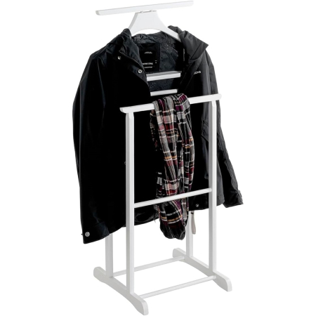 Portmantou dublu din lemn masiv de fag, finisaj alb, 470x360x1010 mm [1]