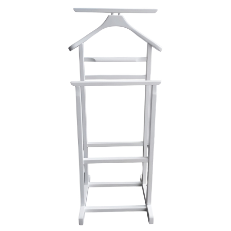 Portmantou dublu din lemn masiv de fag, finisaj alb, 470x360x1010 mm [6]