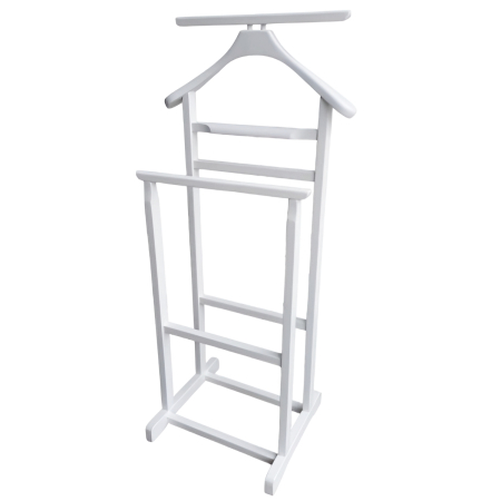 Portmantou dublu din lemn masiv de fag, finisaj alb, 470x360x1010 mm [5]