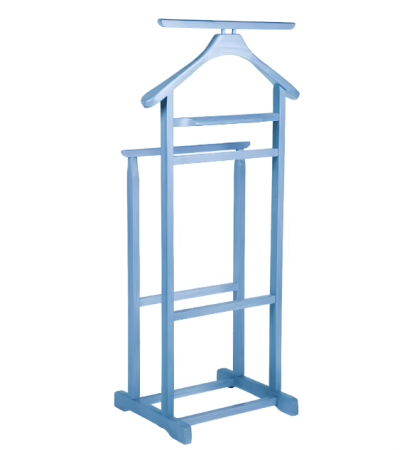 Portmantou dublu din lemn masiv de fag, finisaj albastru, 470x360x1010 mm [1]