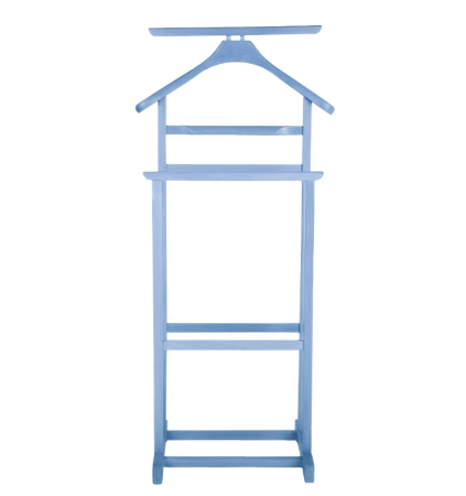 Portmantou dublu din lemn masiv de fag, finisaj albastru, 470x360x1010 mm [2]