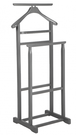 Organizatoare haine - Portmantou dublu din lemn masiv de fag, finisaj gri, 470x360x1010 mm