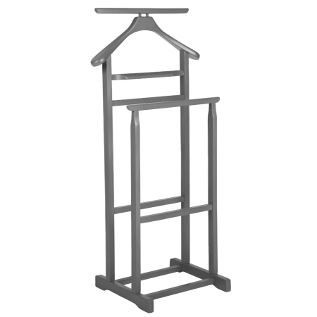 Organizatoare haine - Portmantou dublu din lemn masiv de fag, finisaj gri, 470x360x1010 mm
