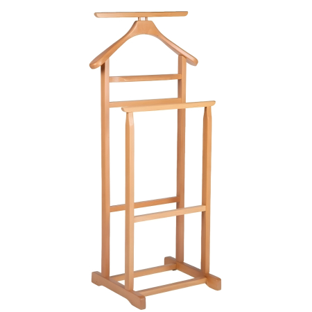 Portmantou dublu din lemn masiv de fag, finisaj natur, 470x360x1010 mm [0]