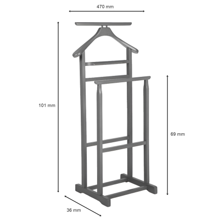 Portmantou dublu din lemn masiv de fag, finisaj natur, 470x360x1010 mm [4]