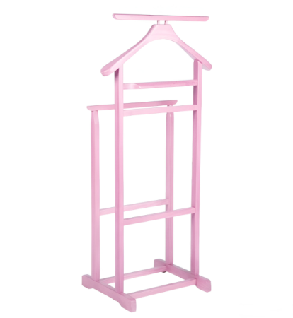 Portmantou dublu din lemn masiv de fag, finisaj roz, 470x360x1010 mm [1]