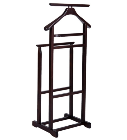 Portmantou dublu din lemn masiv de fag, finisaj wenge maro, 470x360x1010 mm [1]