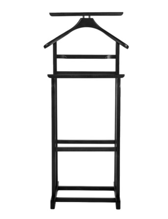 Portmantou dublu din lemn masiv de fag, finisaj wenge negru, 470x360x1010 mm [1]