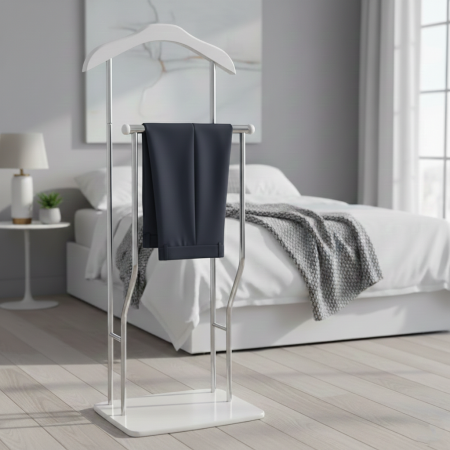 Portmantou dublu Greg, cu spatiu pentru pantofi, finisaj alb, 400x300x1070 mm [2]