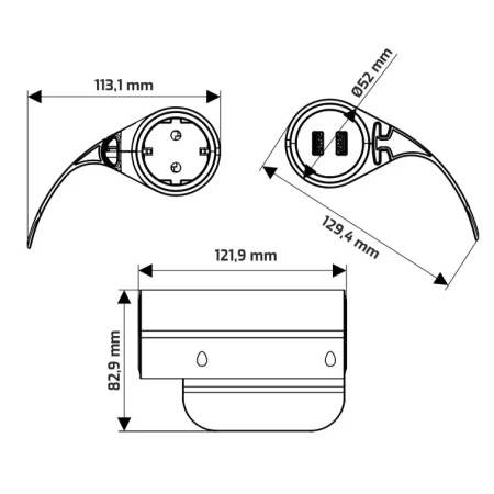 Priză electrică Design Light Sofa Box, 1 priză Schuko, 2 x USB, gri [10]