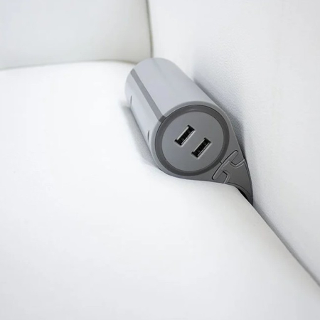 Priză electrică Design Light Sofa Box, 1 priză Schuko, 2 x USB, gri [1]